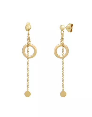 Boucles d'Oreilles Pendant géométrique 18K