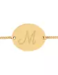 Bracelet Ovale Chaîne Gourmette Pré Illustrée Alphabet Calligraphie