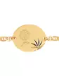 Bracelet Ovale Soleillé Diamant Chaîne Marine Pré Illustrée Fleur de Naissance