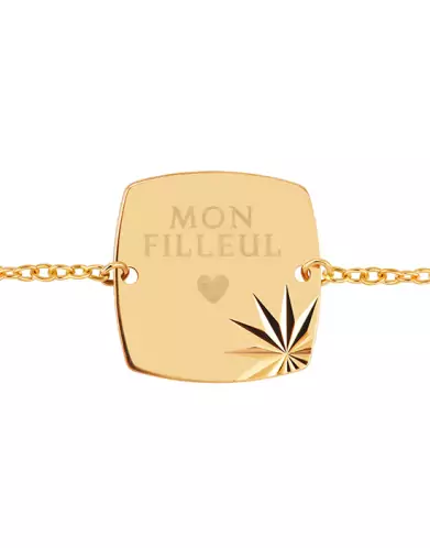 Bracelet Tonneau Soleillé Chaîne Forçat Pré Illustrée Mon Filleul pour enfant