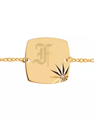 Bracelet Tonneau Soleillé Diamant Chaîne Forçat Personnalisable pour homme