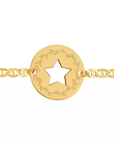 Bracelet Ajouré Centre Etoile Chaîne Marine Pré Illustrée Feuilles