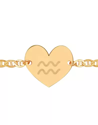 Bracelet Coeur Chaîne Marine Pré Illustrée Zodiaque Signe