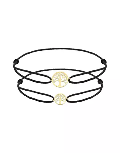 Duo Bracelets Cordons Arbre de Vie en Or pour Maman et Enfant