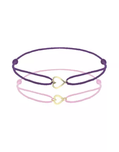 Duo Bracelets Cordons Cœur Maman Enfant