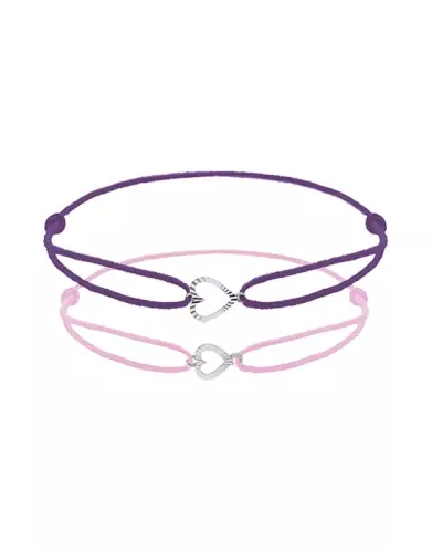 Duo Bracelets Cordons Cœur Maman Enfant