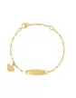 Bracelet Identité Bébé plaque Ovale Maille Alternée et Pampille Ours