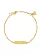 Bracelet Identité Bébé plaque Ovale Maille Marine et Pampille Lapin