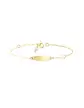 Bracelet en Or Jaune 18K Plaque Ovale Coeur de Nacre et Perle