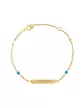 Bracelet Rectangle en Or Jaune 18K et Pierres Fines Bleu Orange Blanches