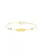 Bracelet Plaque Ovale en Or Jaune 18K et Pierres Fines Beige Verte Rose