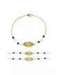 Bracelet Médaille Miraculeuse Soleillée Or Jaune 18K Multi Pierres Noires & Blanches