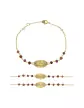 Bracelet Médaille Miraculeuse Soleillée Or Jaune 18K Multi Pierres Roses & Violettes