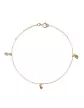 Bracelet Or jaune 18K 3 Pampilles Pierres Fines Couleur