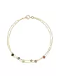 Bracelet Or jaune 18K Double Rang Or et Pierres Fines Mates