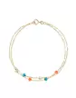 Bracelet Or jaune 18K Double rang et Pierres Fines flashy