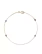 Bracelet Or jaune 18K 4 Pampilles Pierres Fines bleues et roses