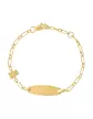 Bracelet Identité Bébé plaque Ovale Maille alternée avec Motif Ours
