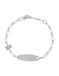 Bracelet Identité Bébé plaque Ovale Maille alternée avec Motif Ours