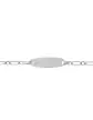Bracelet Identité Bébé plaque Ovale Large Maille alternée et Diamant