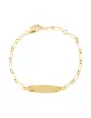 Bracelet Identité Bébé plaque ovale brossée Maille alternée 1/1
