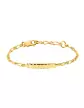 Bracelet Identité Bébé plaque rectangle étoilée Maille alternée
