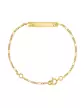 Bracelet Identité Bébé plaque rectangle brossée soleil Maille alternée