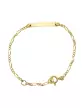 Bracelet Identité Bébé plaque rectangle soleil Maille alternée