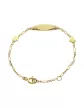 Bracelet Identité Bébé plaque Ovale Maille alternée et Motifs Coeurs