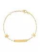 Bracelet Identité Bébé plaque rectangle Maille forçat et Motifs Ours