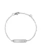 Bracelet Identité Bébé plaque Rectangle Brossée Biseautée Maille forçat