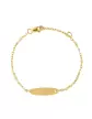 Bracelet Identité Bébé 18K plaque Ovale Maille forçat - Modèle léger