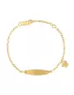 Bracelet Identité Bébé plaque Ovale Maille forçat et Pampille Papillon