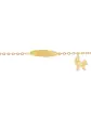 Bracelet Identité Bébé plaque Ovale Maille forçat et Pampille Poney