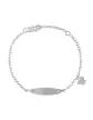 Bracelet Identité Bébé plaque Ovale Maille forçat et Pampille Papillon