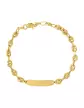 Bracelet Identité Bébé 18K plaque Rectangle Maille Grain de Café - Modèle léger