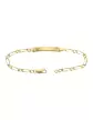Bracelet Homme Plaque Rectangle Maille Alternée 1/1 Soleillée en Or Personnalisable