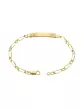 Bracelet Homme Plaque Rectangle Maille Alternée 1/1 Soleillée en Or Personnalisable