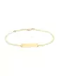 Bracelet Adolescent Plaque Rectangle Maille Marine en Or 18K Personnalisable