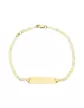 Bracelet Adolescent Plaque Rectangle Maille Marine en Or 18K Personnalisable