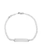 Bracelet Adolescent Plaque Rectangle Maille Marine en Or 18K Personnalisable