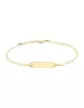 Bracelet Adolescent Plaque Rectangle Gravée Maille Marine en Or 18K Personnalisable