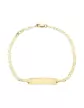 Bracelet Adolescent Plaque Rectangle Gravée Maille Marine en Or 18K Personnalisable
