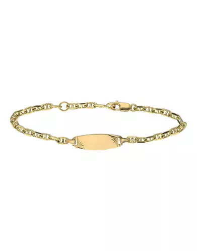 Gourmette Bébé Plaque Soleil Maille Marine