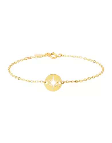 Bracelet Médaille Étoile en Or