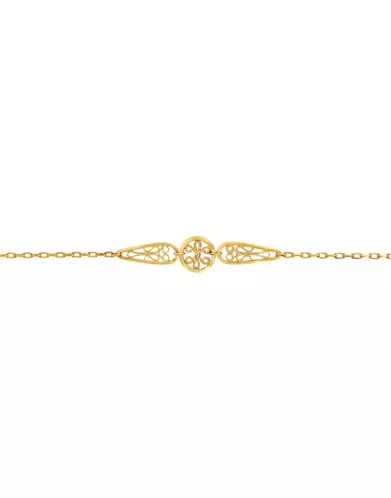 Bracelet Or jaune Filigrane Motif goutte
