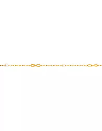 Bracelet Or jaune Infini et Perles