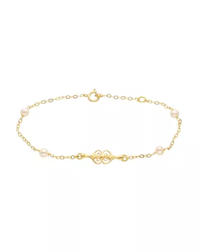Bracelet Filigrane et Perles en Or jaune