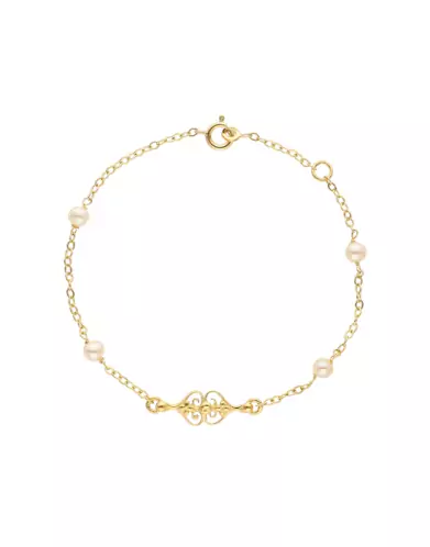 Bracelet Filigrane et Perles en Or jaune
