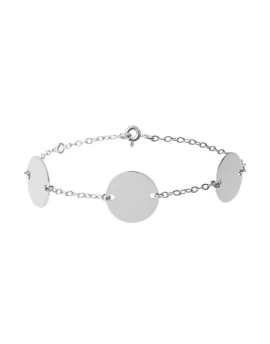 Bracelet Trois Médailles Rondes en Or Personnalisable